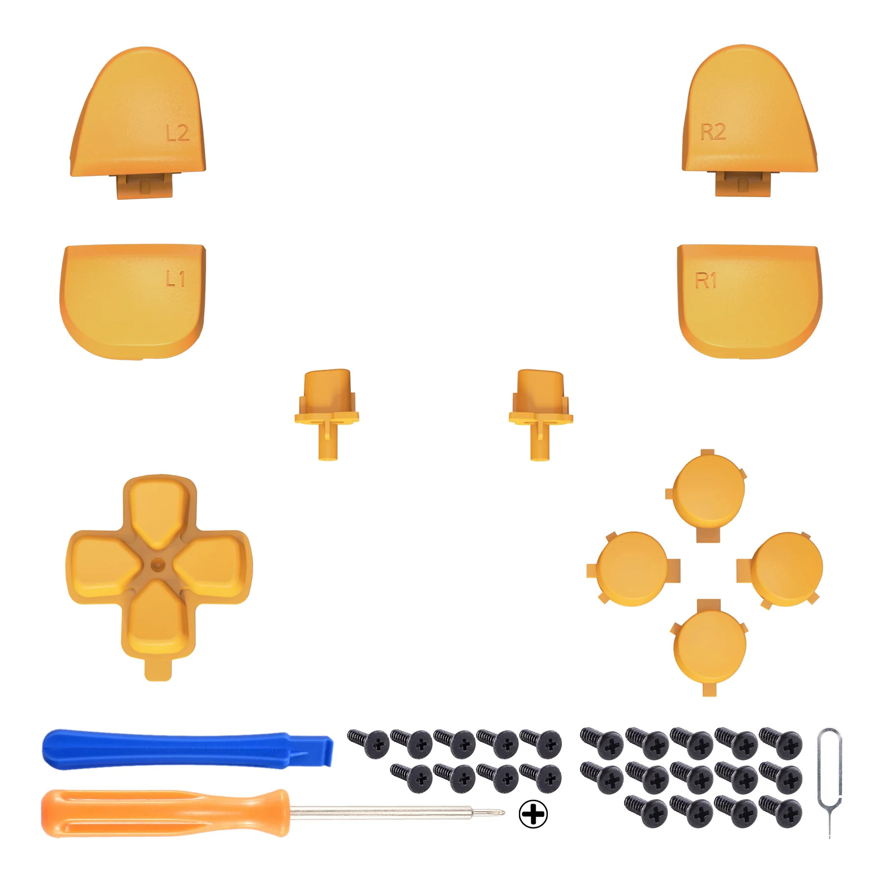 eXtremeRate Replacement Full Set Buttons Compatible with PS5 Controller BDM-030/040/050/060 - Caution Yellow - Image 2