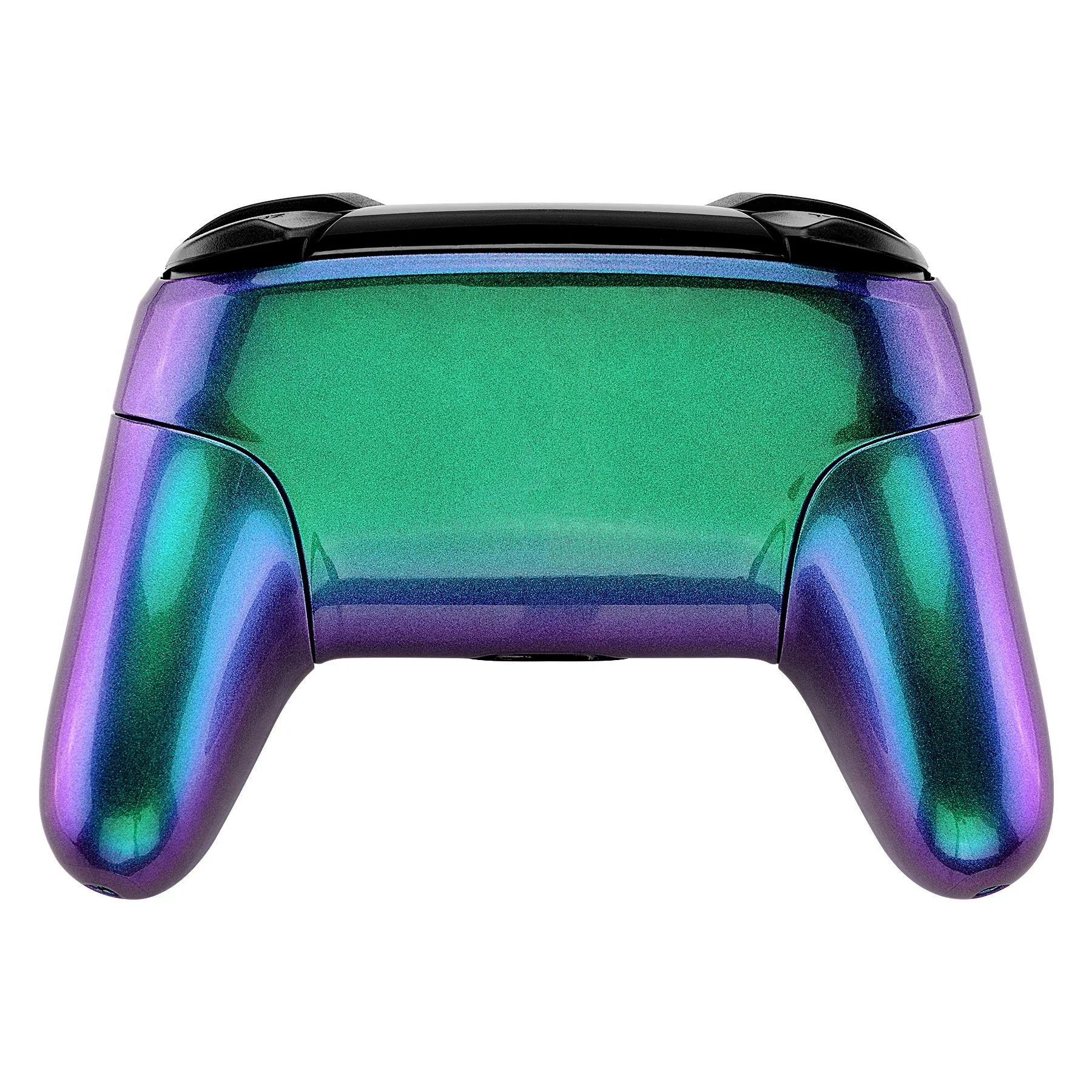 eXtremeRate Replacement Full Set Shell Faceplate Backplate Handles for Nintendo Switch Pro - Chameleon Green Purple - Image 7