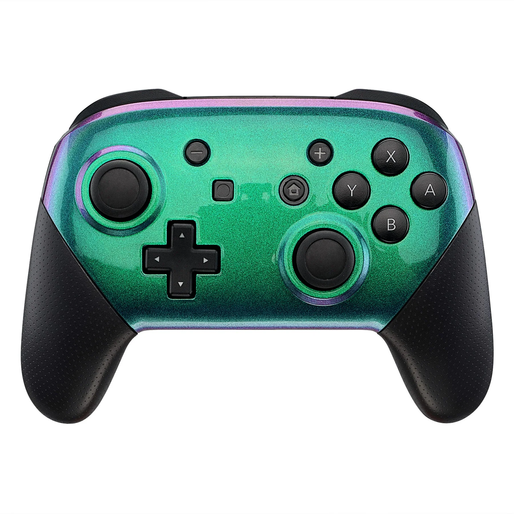 eXtremeRate Replacement Faceplate and Backplate for Nintendo Switch Pro Controller - Chameleon Green Purple - Image 3