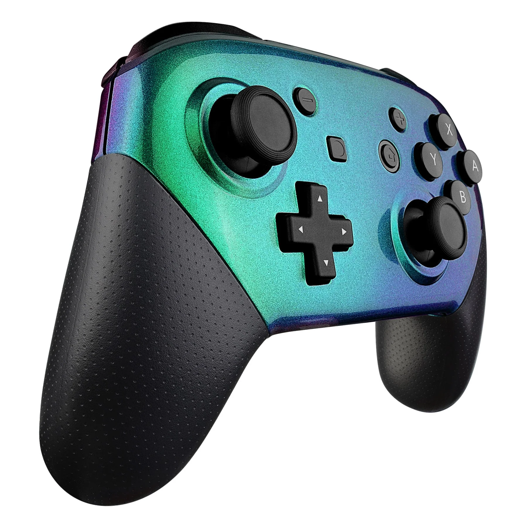 eXtremeRate Replacement Faceplate and Backplate for Nintendo Switch Pro Controller - Chameleon Green Purple - Image 5