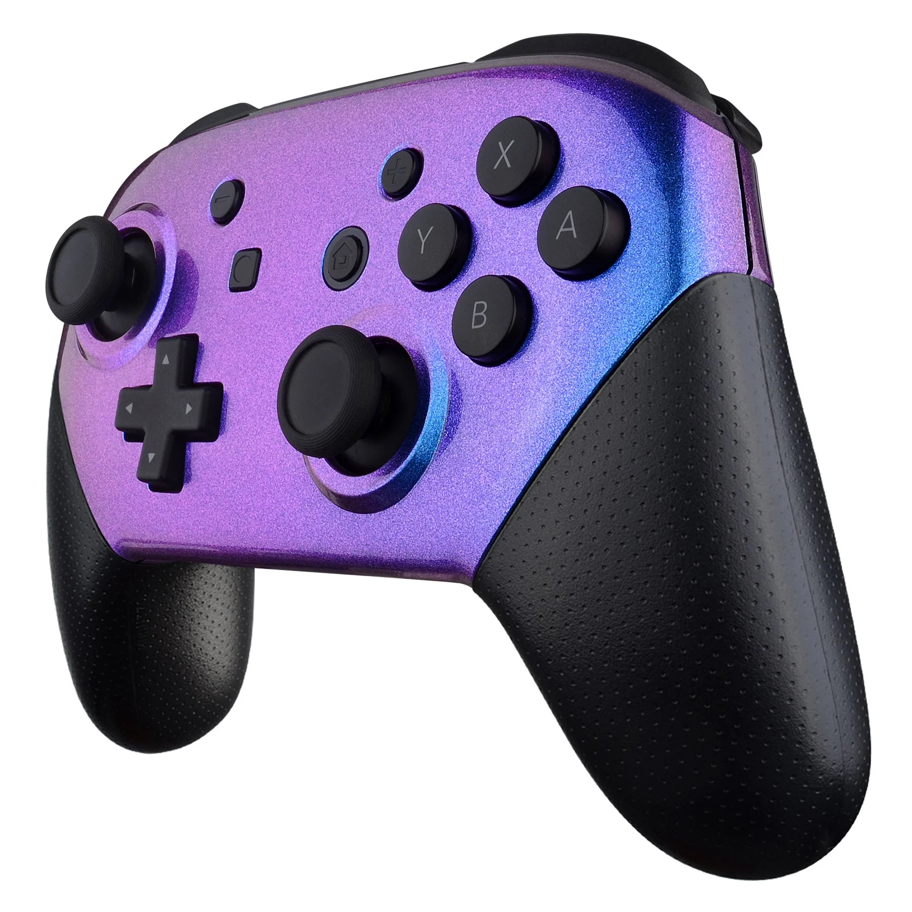 eXtremeRate Replacement Faceplate and Backplate for Nintendo Switch Pro Controller - Chameleon Purple Blue - Image 4