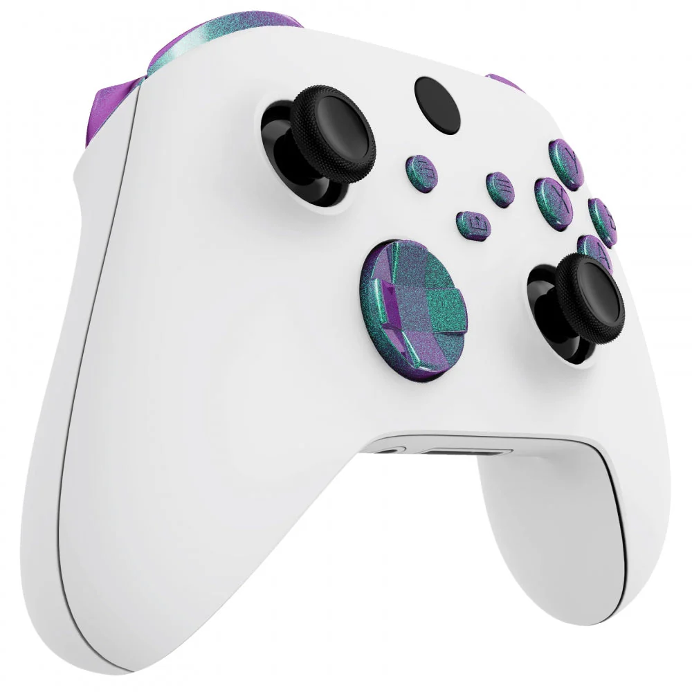 eXtremeRate Replacement Full Set Buttons for Xbox Series X & S Controller - Chameleon Green Puple - Image 5