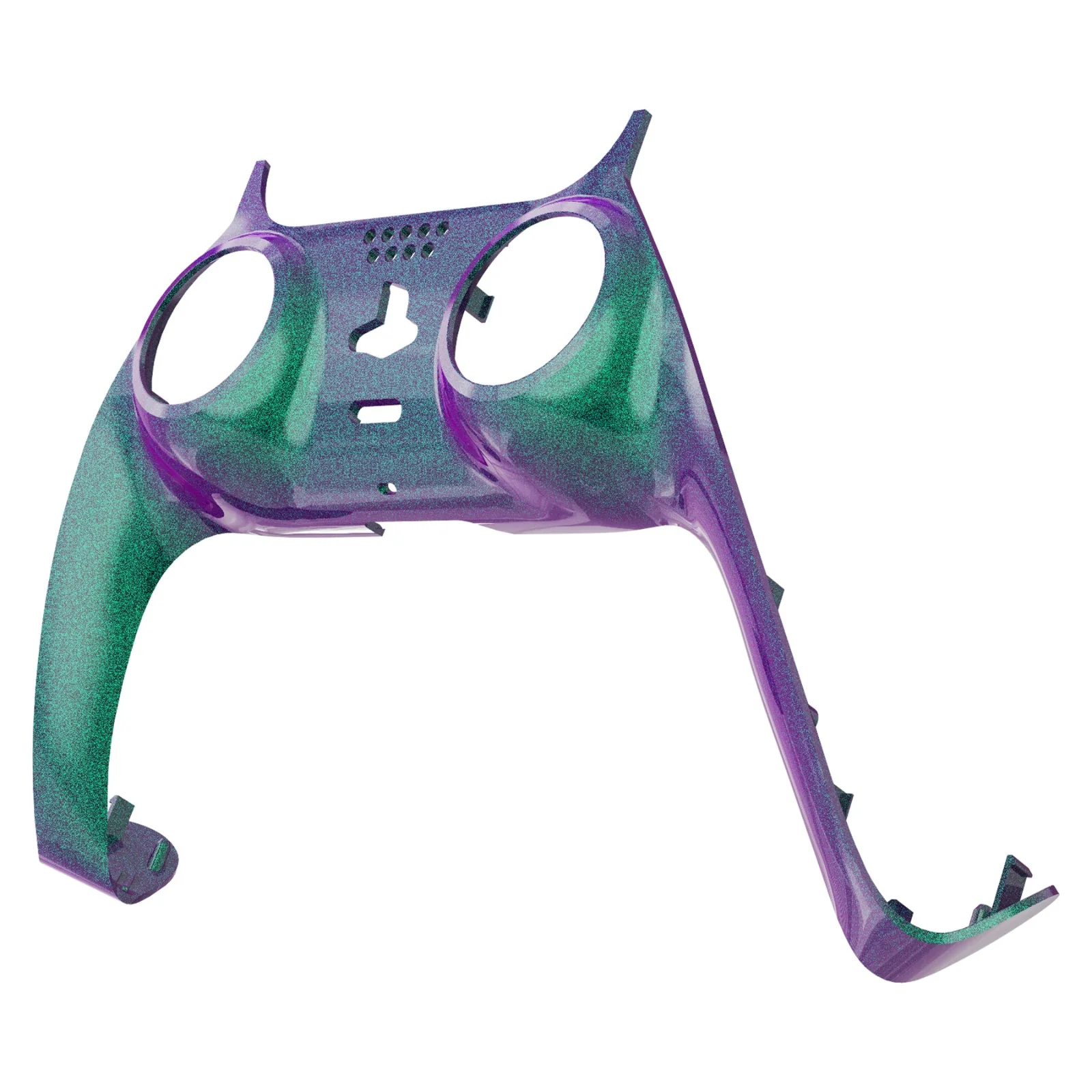 eXtremeRate Replacement Decorative Trim Shell with Accent Rings Compatible with PS5 Controller BDM-010/020/030/040/050 - Chameleon Green Purple - Image 8