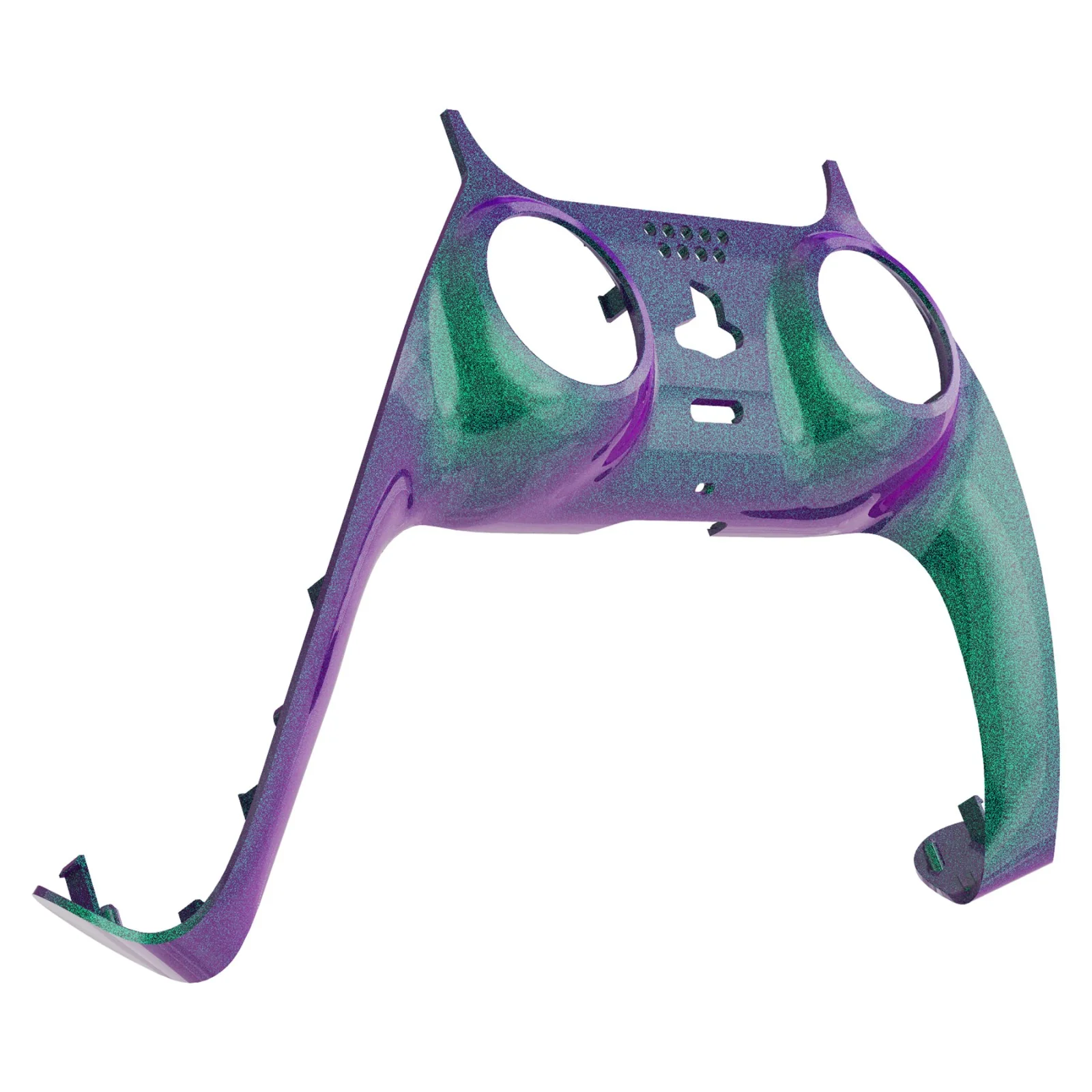 eXtremeRate Replacement Decorative Trim Shell with Accent Rings Compatible with PS5 Controller BDM-010/020/030/040/050 - Chameleon Green Purple - Image 9