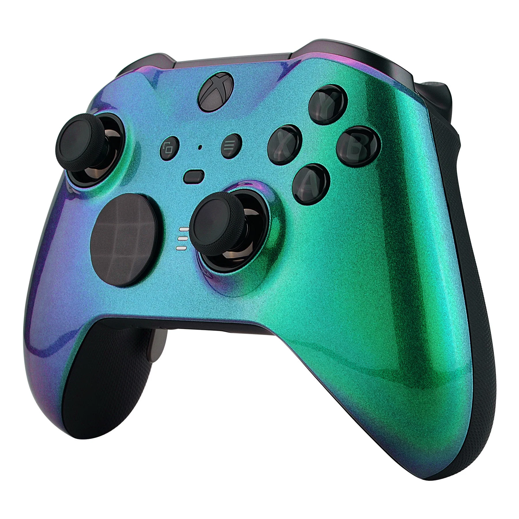 eXtremeRate Replacement Front Housing Shell Case with Accent Rings for Xbox One Elite Series 2 & Elite 2 Core Controller (Model 1797) - Chameleon Green Purple - Image 5