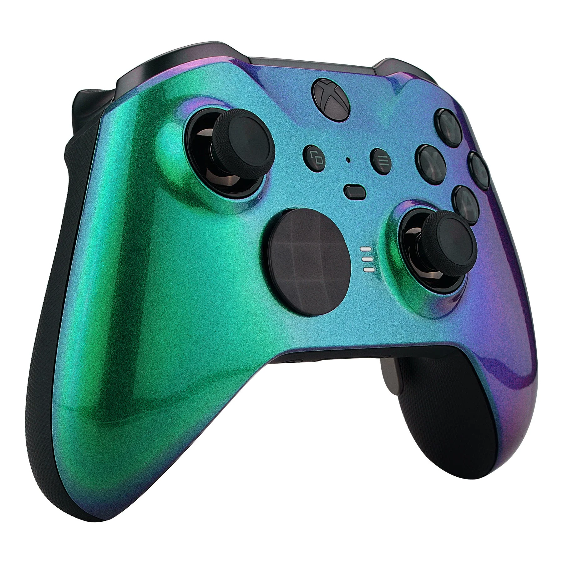 eXtremeRate Replacement Front Housing Shell Case with Accent Rings for Xbox One Elite Series 2 & Elite 2 Core Controller (Model 1797) - Chameleon Green Purple - Image 6