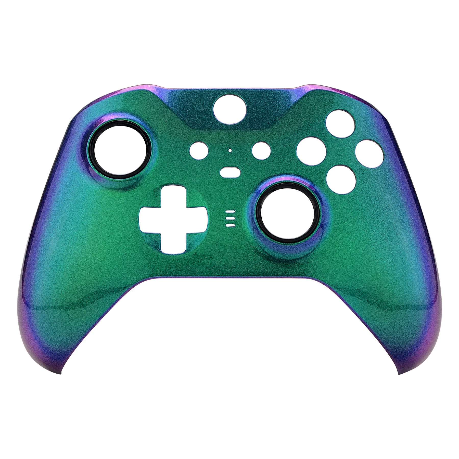 eXtremeRate Replacement Front Housing Shell Case with Accent Rings for Xbox One Elite Series 2 & Elite 2 Core Controller (Model 1797) - Chameleon Green Purple - Image 8