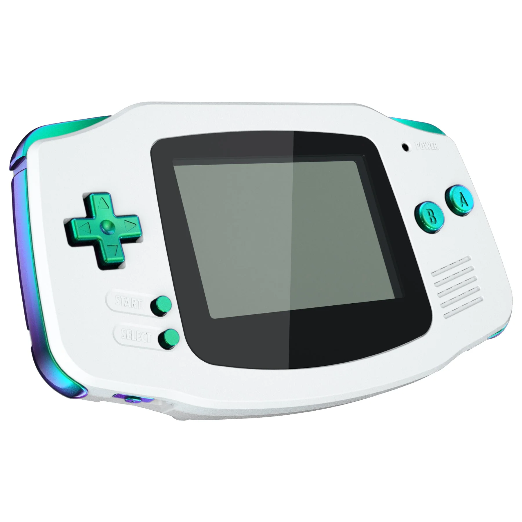 eXtremeRate GBA Replacement Full Set Buttons for Gameboy Advance - Chameleon Green Purple - Image 3