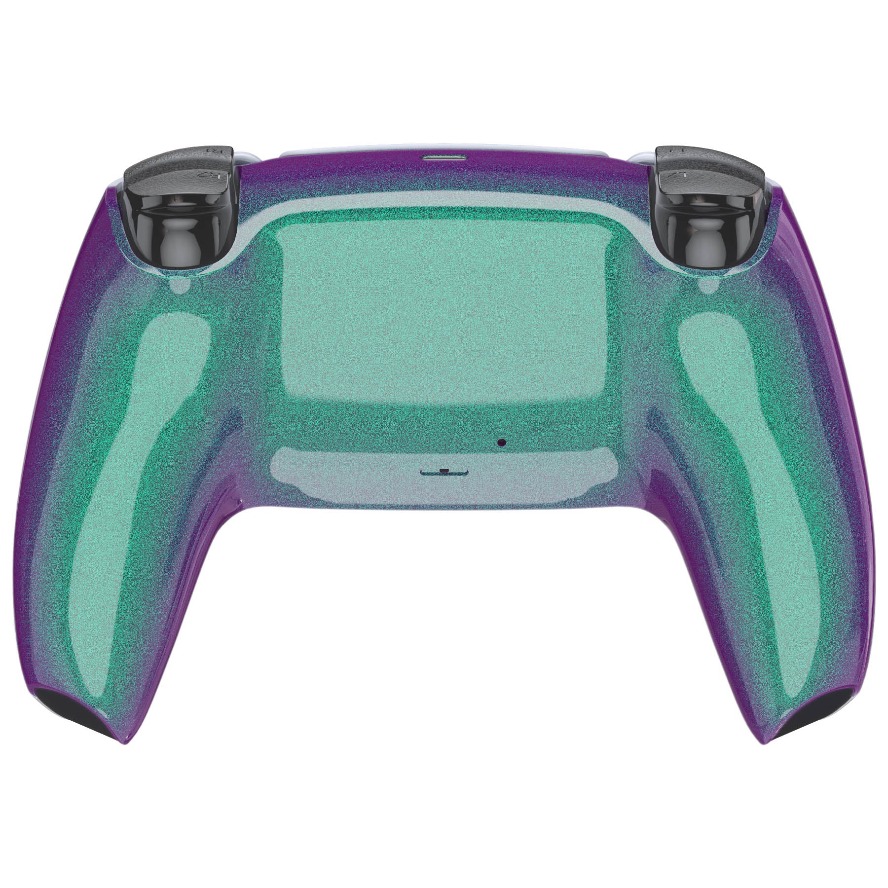 eXtremeRate Replacement Back Housing Bottom Shell Compatible with PS5 Controller BDM-010/020/030/040/050 - Chameleon Green Purple Glossy - Image 2