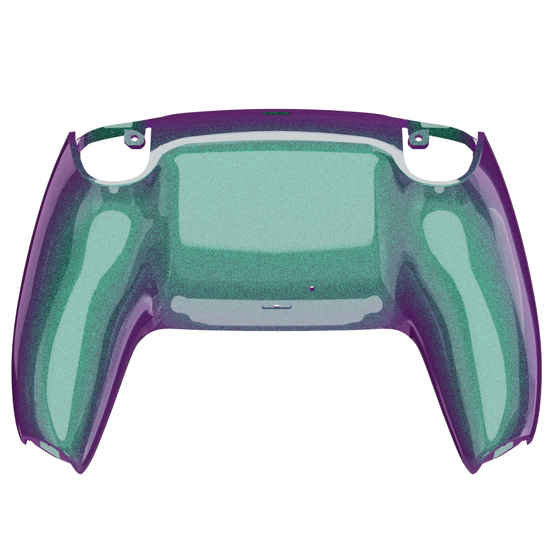 eXtremeRate Replacement Back Housing Bottom Shell Compatible with PS5 Controller BDM-010/020/030/040/050 - Chameleon Green Purple Glossy - Image 6