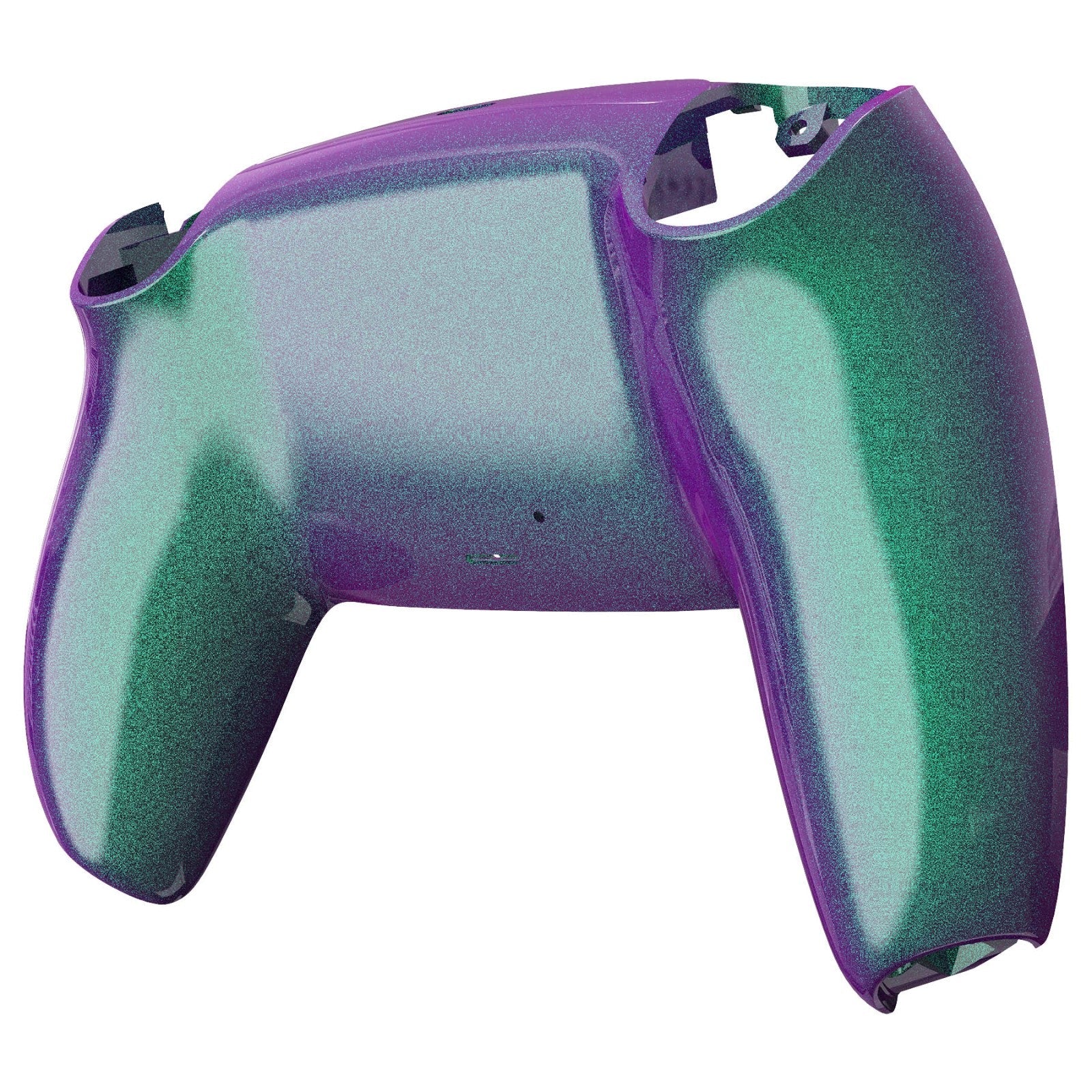 eXtremeRate Replacement Back Housing Bottom Shell Compatible with PS5 Controller BDM-010/020/030/040/050 - Chameleon Green Purple Glossy - Image 8