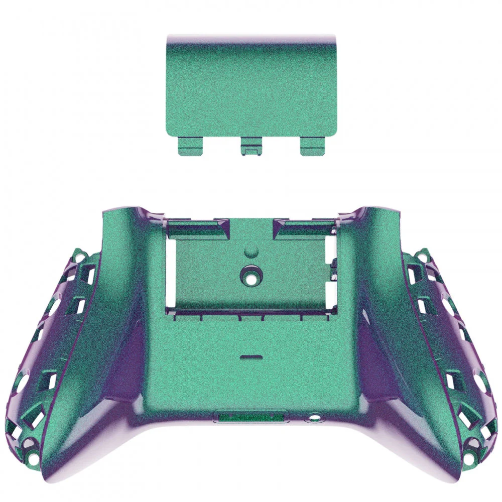 eXtremeRate Replacement Bottom Shell with Battery Cover for Xbox Series X & S Controller - Chameleon Green Purple - Image 2