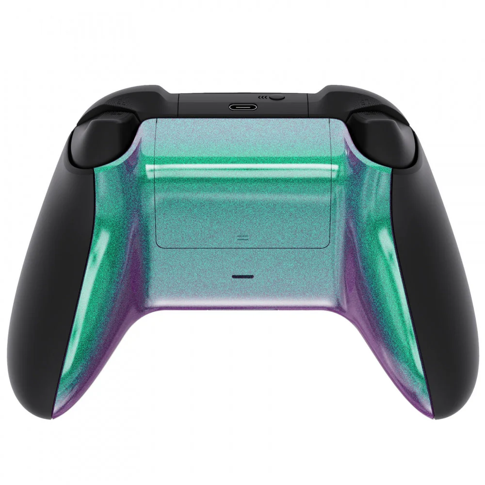 eXtremeRate Replacement Bottom Shell with Battery Cover for Xbox Series X & S Controller - Chameleon Green Purple - Image 4
