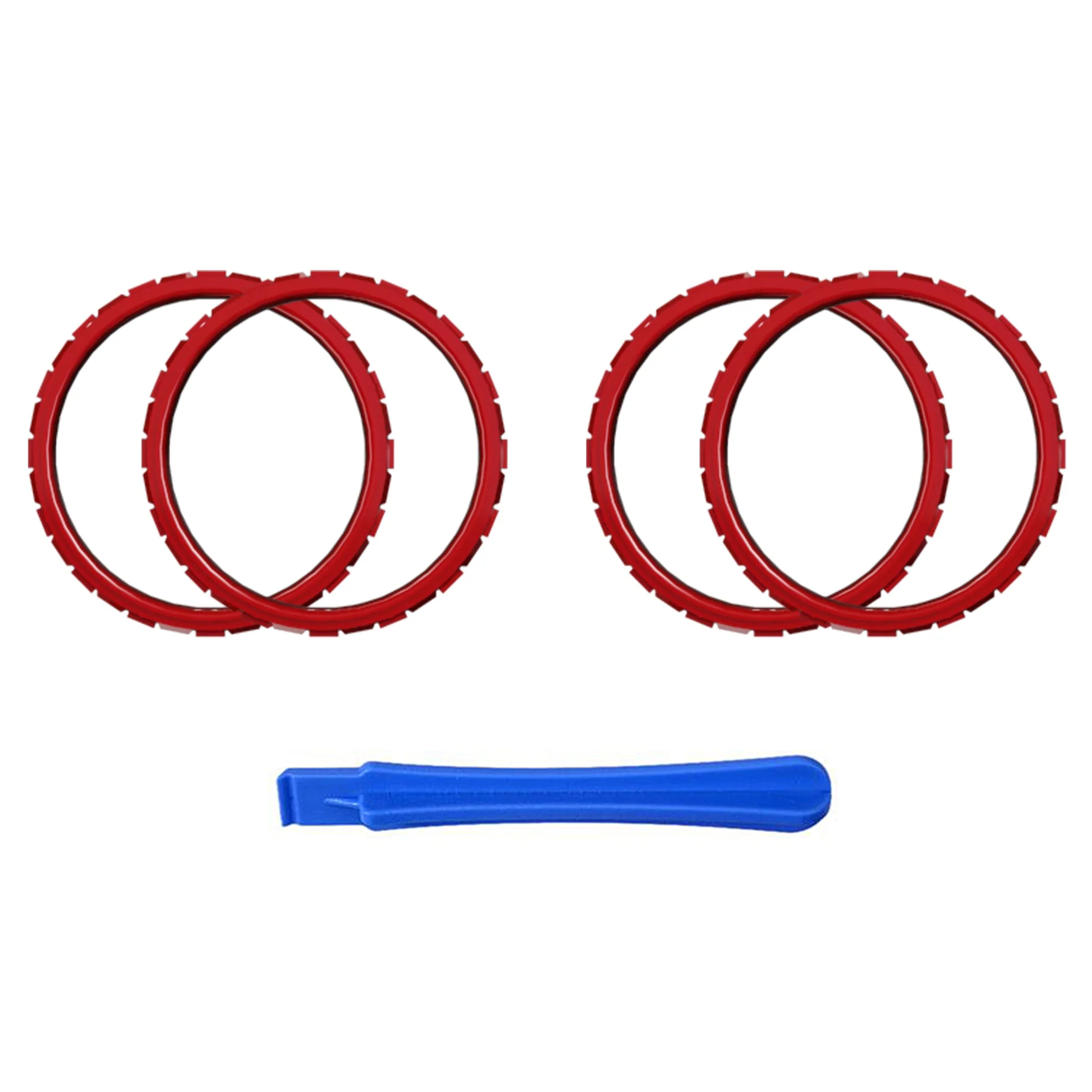 eXtremeRate Custom Replacement Accent Rings for PS5 Controller - Scarlet Red - Image 2