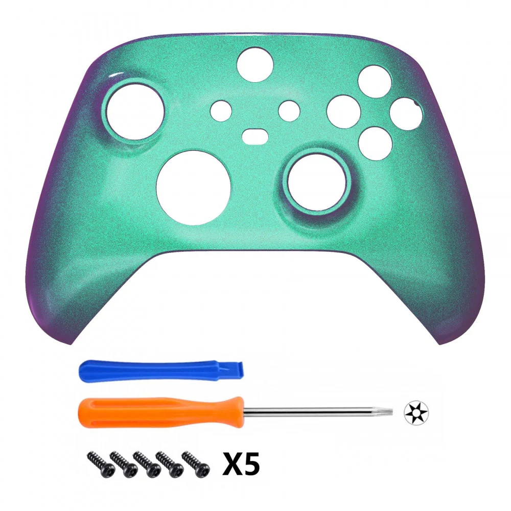 eXtremeRate Replacement Front Housing Shell for Xbox Series X & S Controller - Chameleon Green Purple - Image 2