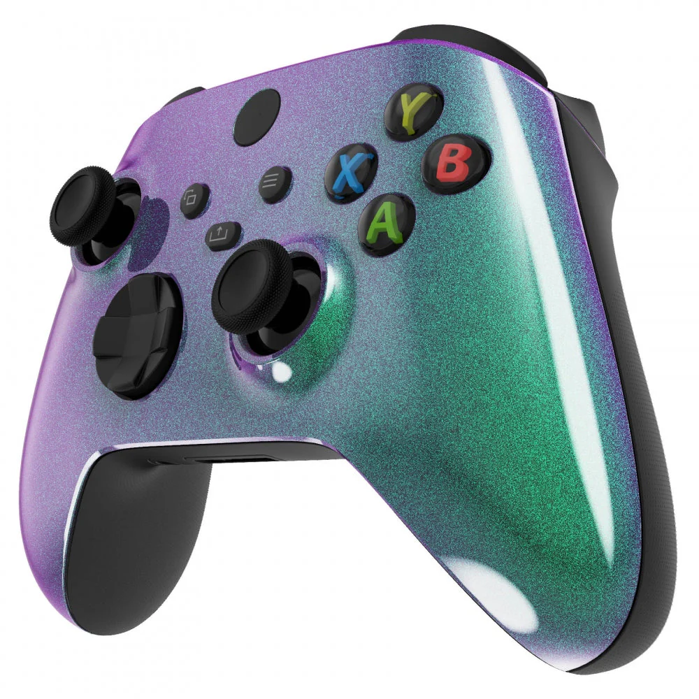 eXtremeRate Replacement Front Housing Shell for Xbox Series X & S Controller - Chameleon Green Purple - Image 4