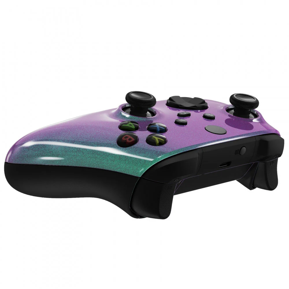 eXtremeRate Replacement Front Housing Shell for Xbox Series X & S Controller - Chameleon Green Purple - Image 6