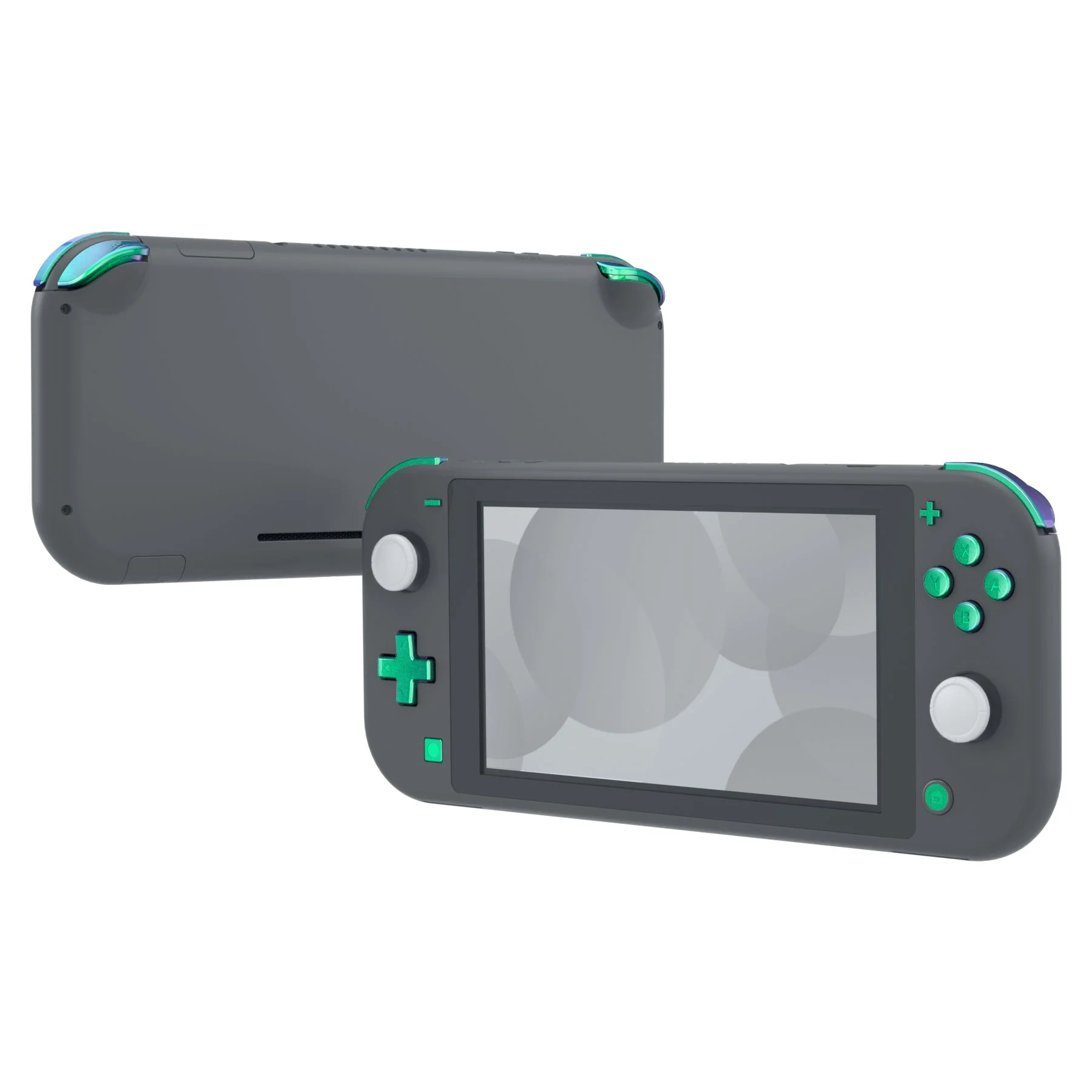 eXtremeRate Replacement Full Set Buttons for NS Switch Lite - Chameleon Green Purple - Image 3