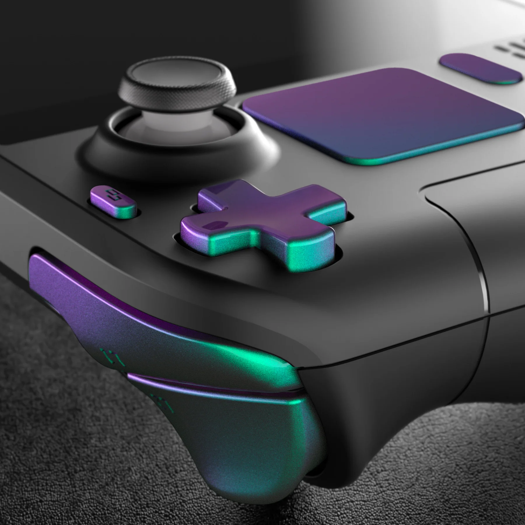 eXtremeRate Replacement Full Set Buttons for Steam Deck LCD - Chameleon Green Purple - Image 9