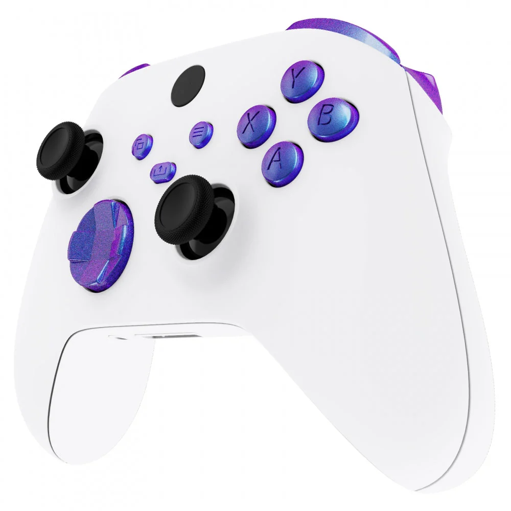 eXtremeRate Replacement Full Set Buttons for Xbox Series X & S Controller - Chameleon Purple Blue - Image 4