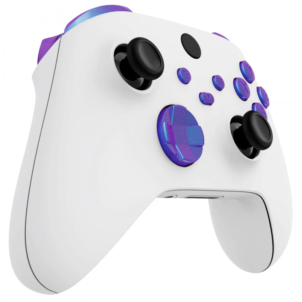 eXtremeRate Replacement Full Set Buttons for Xbox Series X & S Controller - Chameleon Purple Blue - Image 5