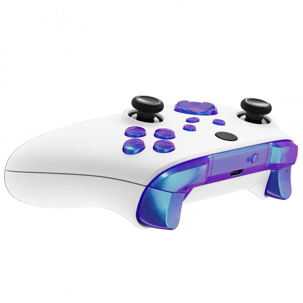eXtremeRate Replacement Full Set Buttons for Xbox Series X & S Controller - Chameleon Purple Blue - Image 6