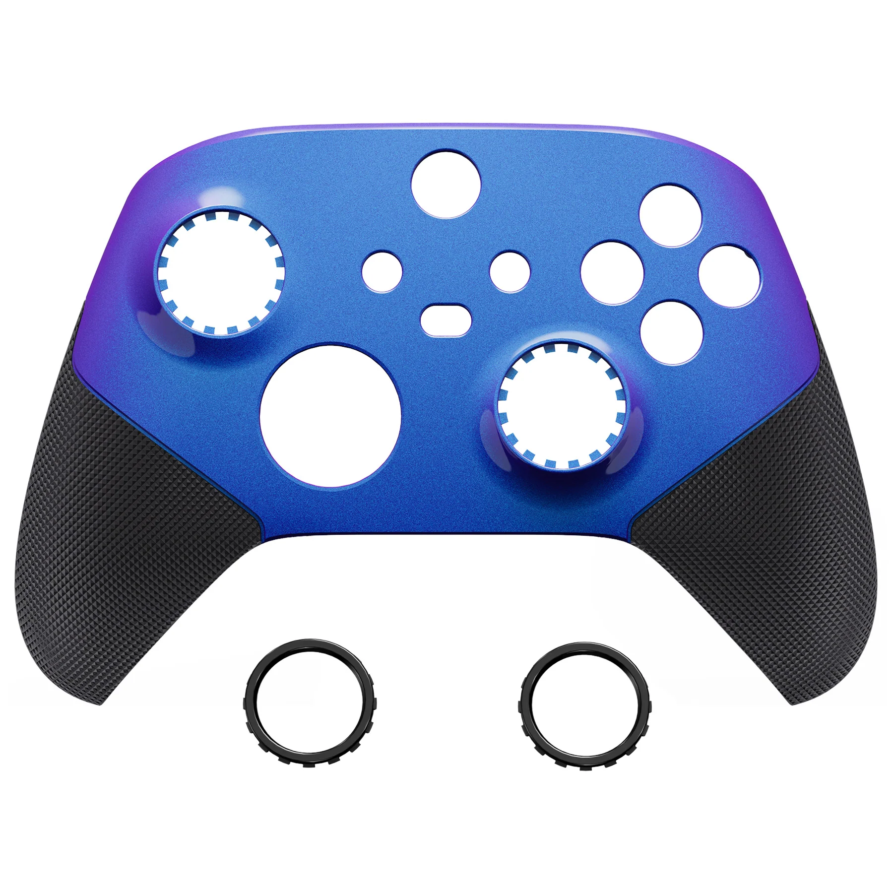 eXtremeRate ASR Version Performance Rubberized Grip Front Housing Shell with Accent Rings for Xbox Series X & S Controller - Chameleon Purple Blue - Image 10