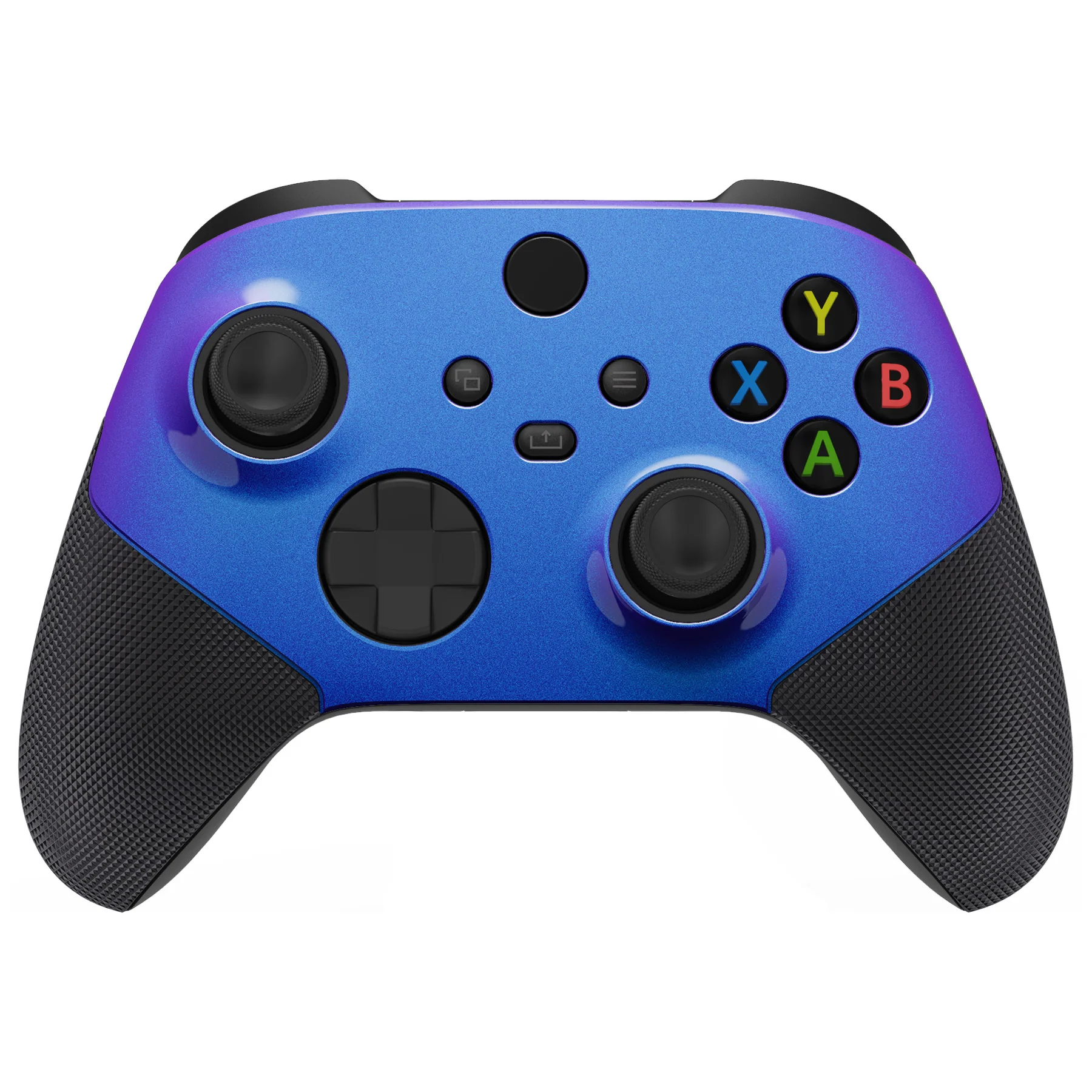eXtremeRate ASR Version Performance Rubberized Grip Front Housing Shell with Accent Rings for Xbox Series X & S Controller - Chameleon Purple Blue - Image 2