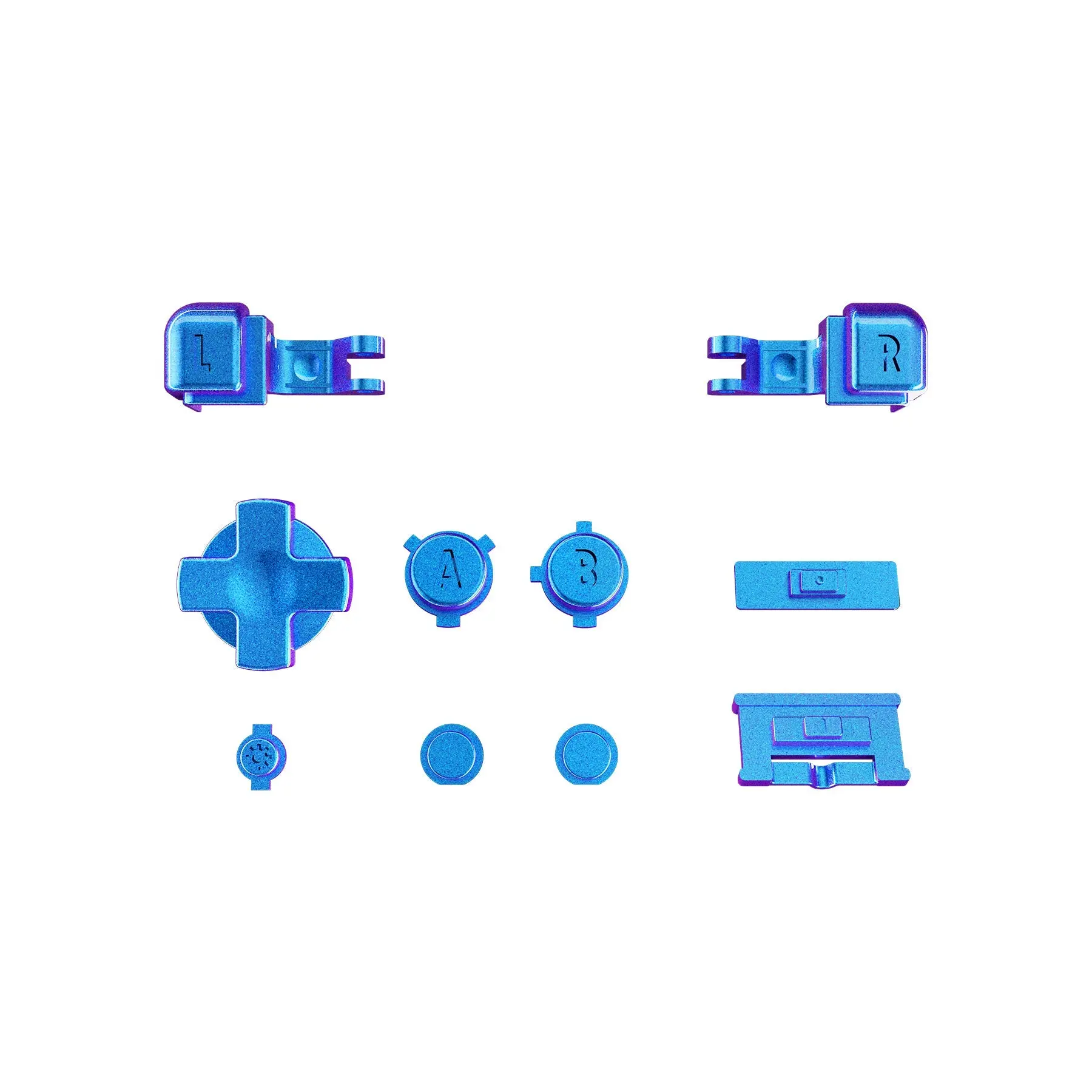 eXtremeRate Custom Replacement Full Set Buttons for Gameboy Advance SP GBA SP Console - Chameleon Purple Blue - Image 8