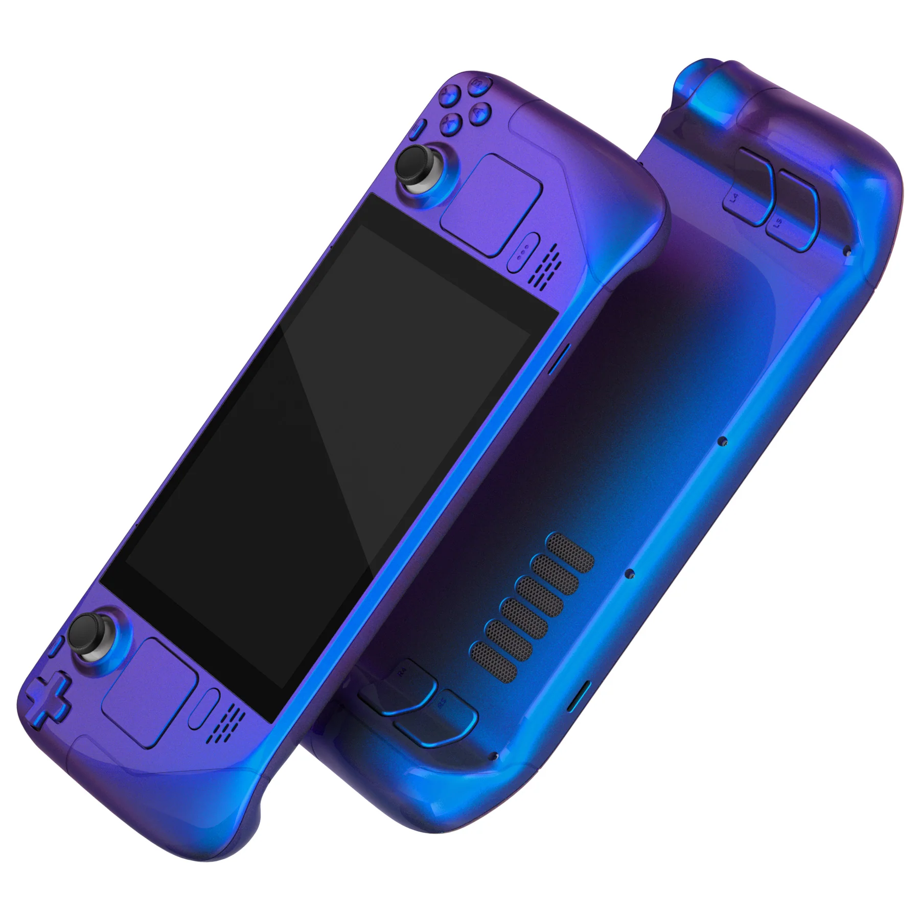 eXtremeRate Custom Full Set Shell with Buttons for Steam Deck LCD - Chameleon Purple Blue - Image 2