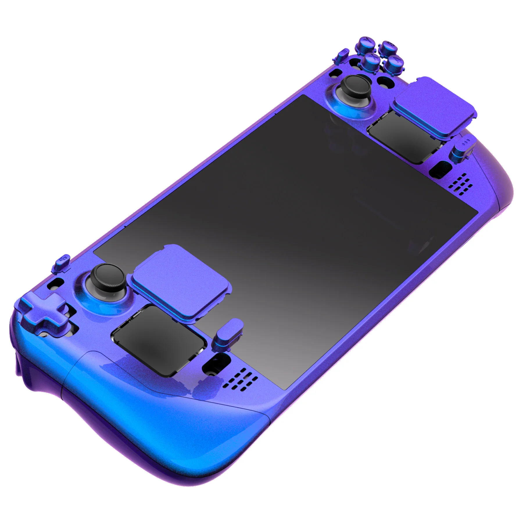 eXtremeRate Custom Full Set Shell with Buttons for Steam Deck LCD - Chameleon Purple Blue - Image 5