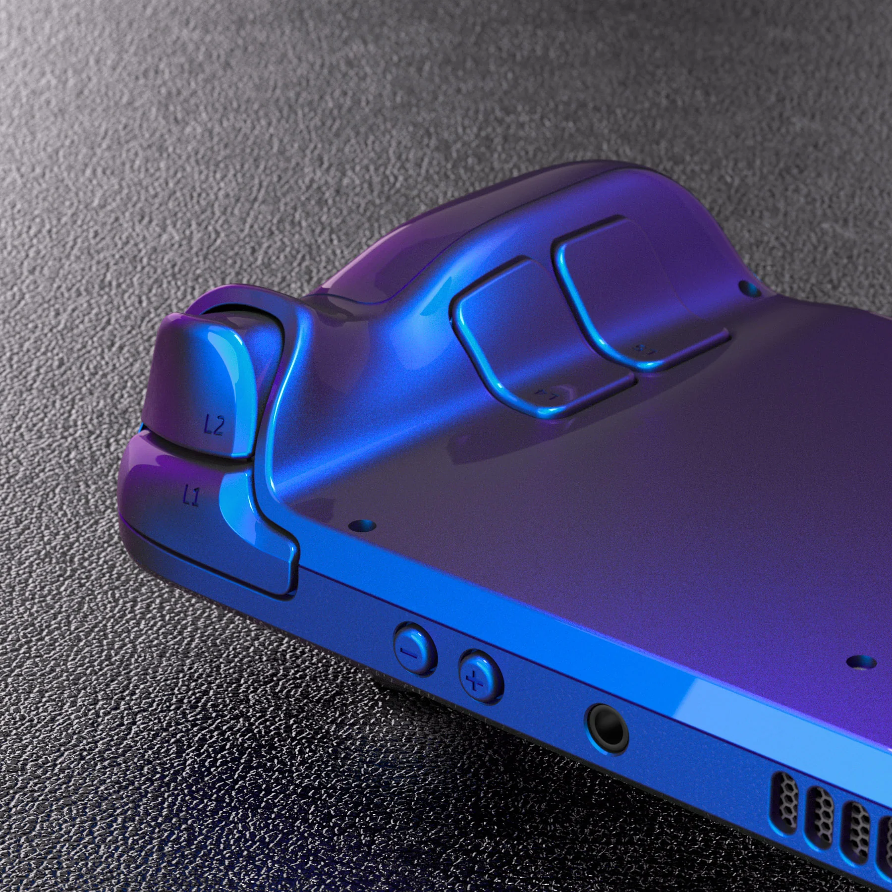eXtremeRate Custom Full Set Shell with Buttons for Steam Deck LCD - Chameleon Purple Blue - Image 9
