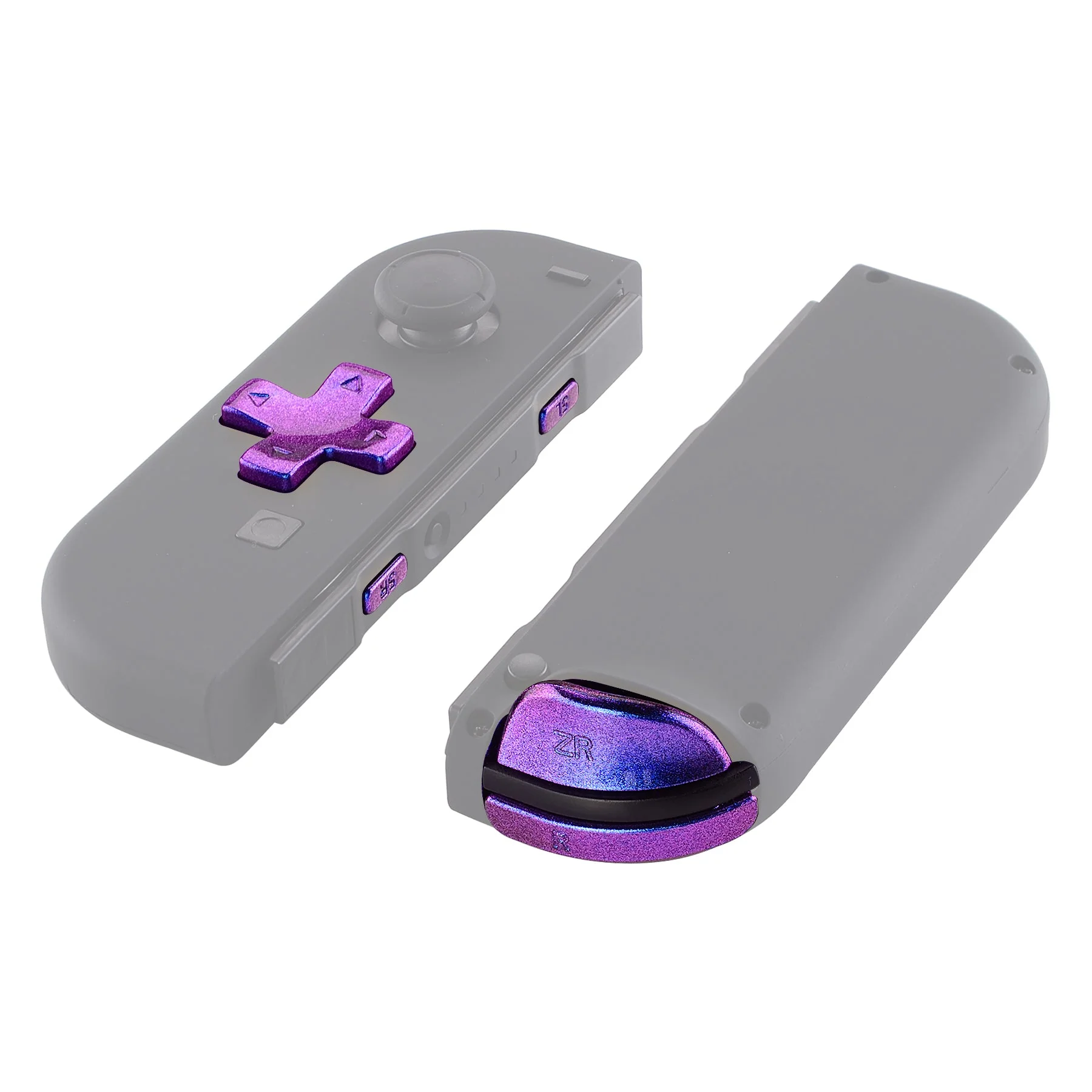 eXtremeRate Dpad Version Replacement Full Set Buttons for Joycon of Switch (D-pad ONLY Fits for eXtremeRate D-pad Shell for Joycon) - Chameleon Purple Blue - Image 7