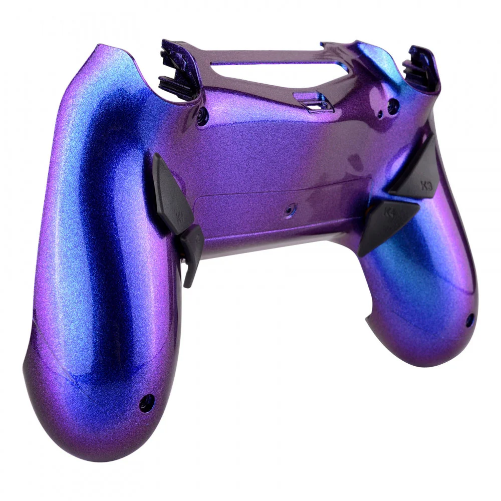 eXtremeRate Dawn Remappable Remap Kit with Redesigned Back Shell & 4 Back Buttons for PS4 Controller JDM 040/050/055 - Chameleon Purple Blue - Image 8
