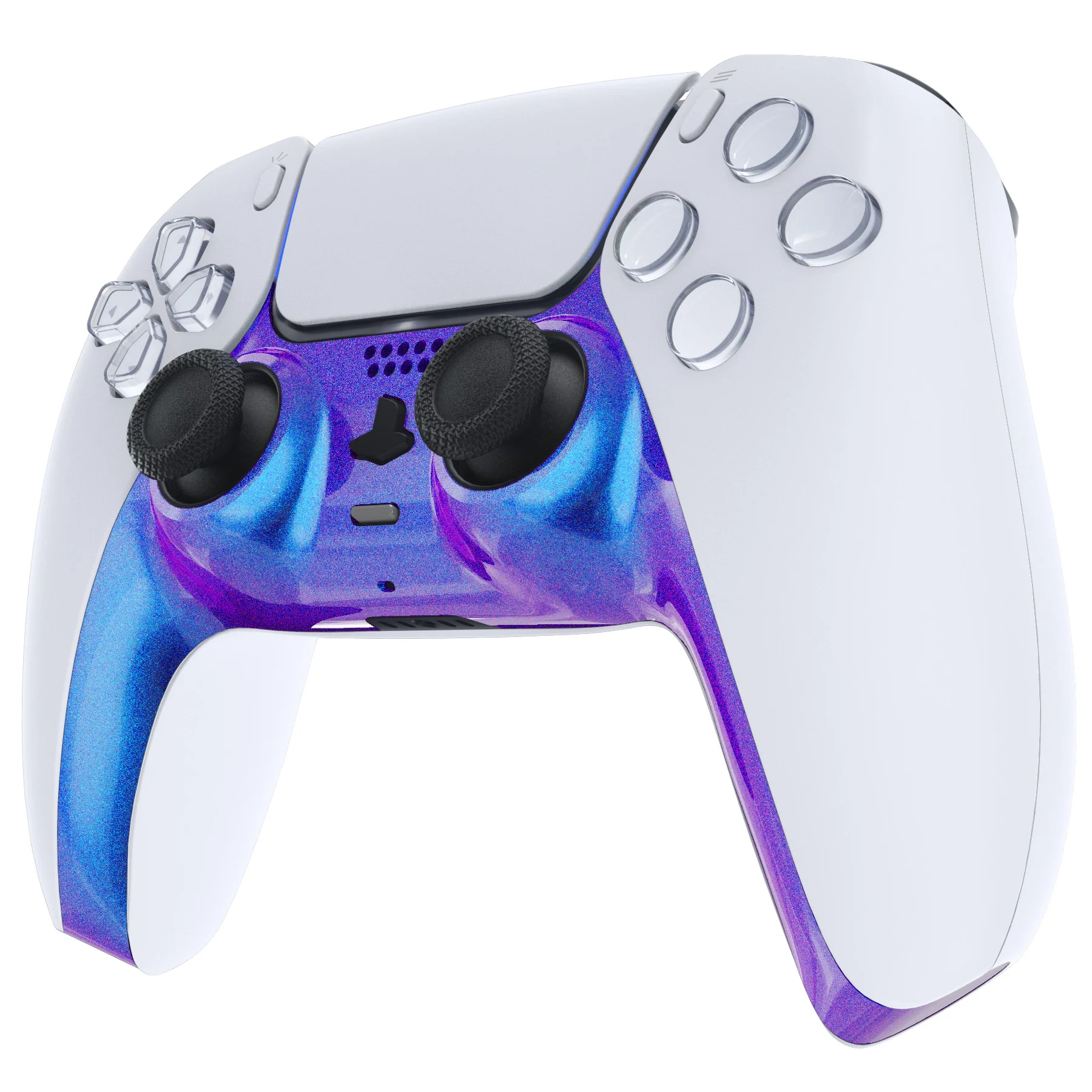 eXtremeRate Replacement Decorative Trim Shell with Accent Rings Compatible with PS5 Controller BDM-010/020/030/040/050 - Chameleon Purple Blue - Image 4