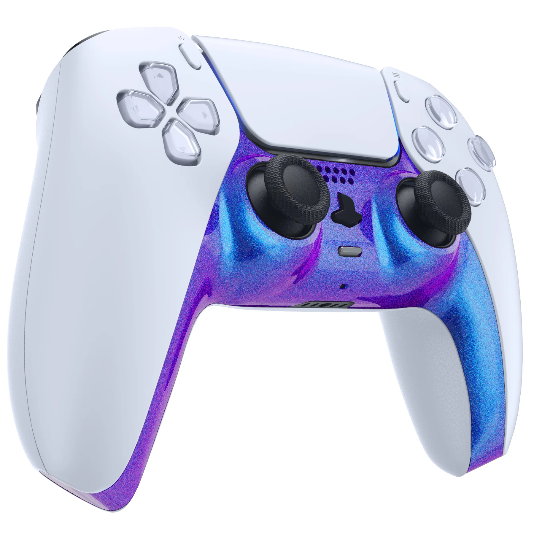 eXtremeRate Replacement Decorative Trim Shell with Accent Rings Compatible with PS5 Controller BDM-010/020/030/040/050 - Chameleon Purple Blue - Image 5