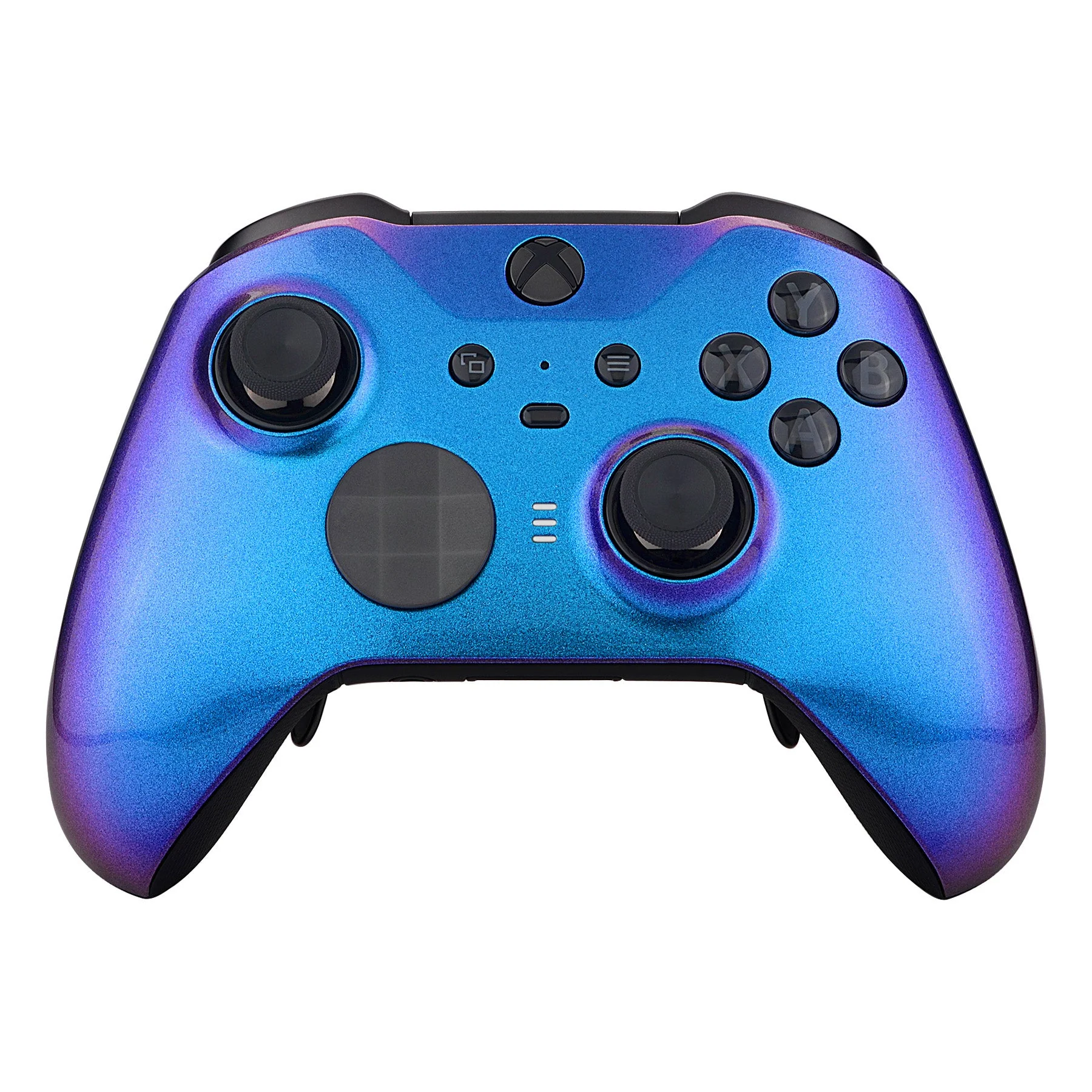 eXtremeRate Replacement Front Housing Shell Case with Accent Rings for Xbox One Elite Series 2 & Elite 2 Core Controller (Model 1797) - Chameleon Purple Blue - Image 2