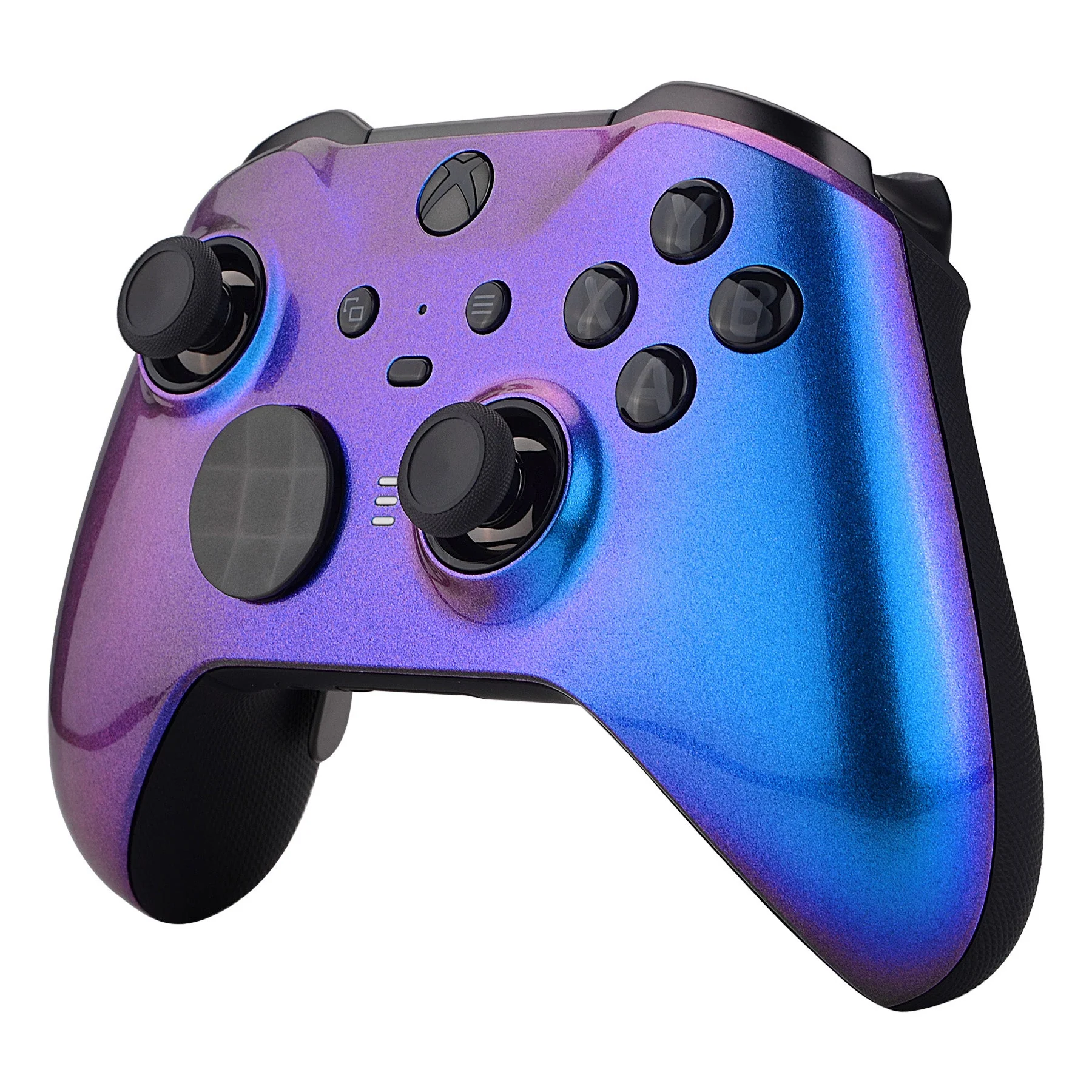 eXtremeRate Replacement Front Housing Shell Case with Accent Rings for Xbox One Elite Series 2 & Elite 2 Core Controller (Model 1797) - Chameleon Purple Blue - Image 5