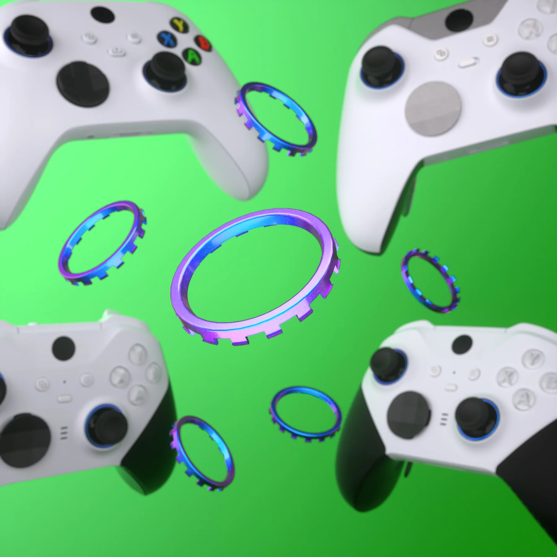 eXtremeRate Custom Accent Rings for Xbox Elite Series 2 Core & for Elite Series 2 & for Xbox One Elite Controller, Compatible with eXtremeRate ASR Version Shell for Xbox Series X/S Controller - Chameleon Purple Blue - Image 9