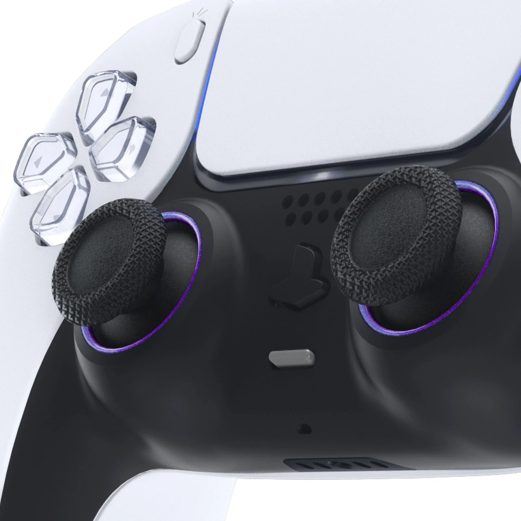 eXtremeRate Custom Replacement Accent Rings for PS5 Controller - Chameleon Purple Blue Glossy - Image 5