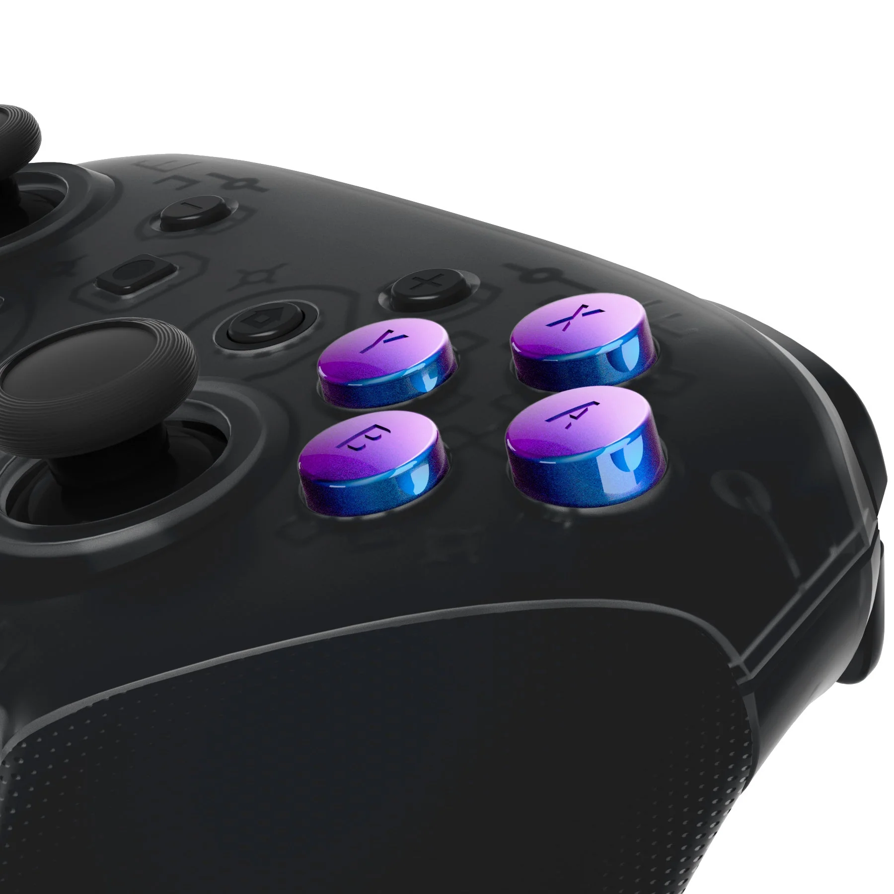 eXtremeRate Replacement Interchangeable ABXY Buttons for Nintendo Switch Pro Controller - Chameleon Purple Blue - Image 3
