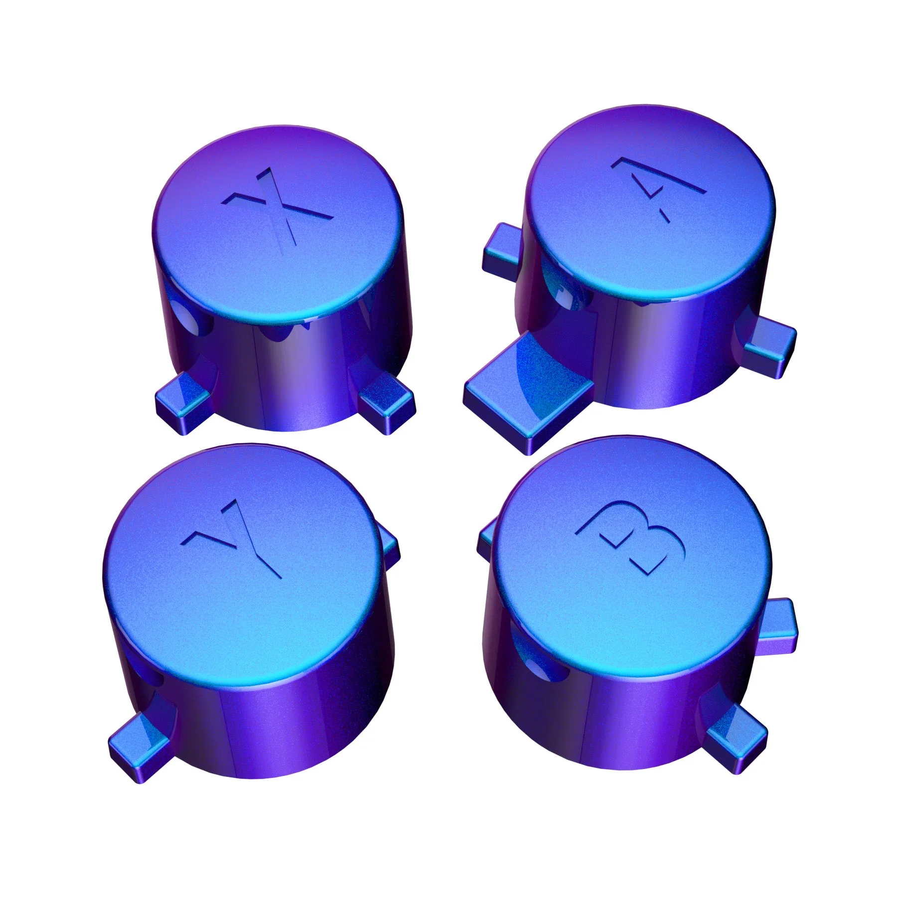 eXtremeRate Replacement Interchangeable ABXY Buttons for Nintendo Switch Pro Controller - Chameleon Purple Blue - Image 4