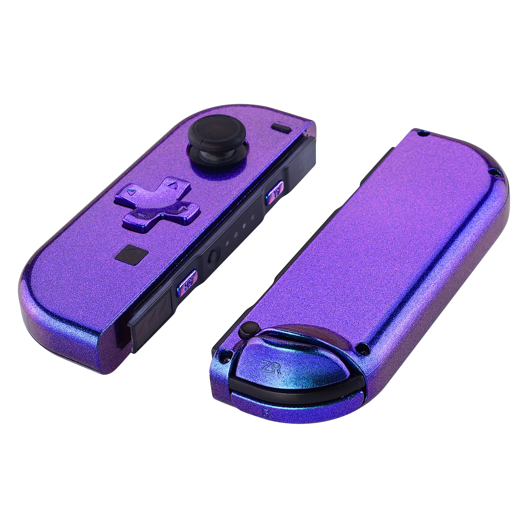 eXtremeRate Dpad Version Replacement Full Set Shell Case with Buttons for Joycon of NS Switch - Chameleon Purple Blue - Image 10