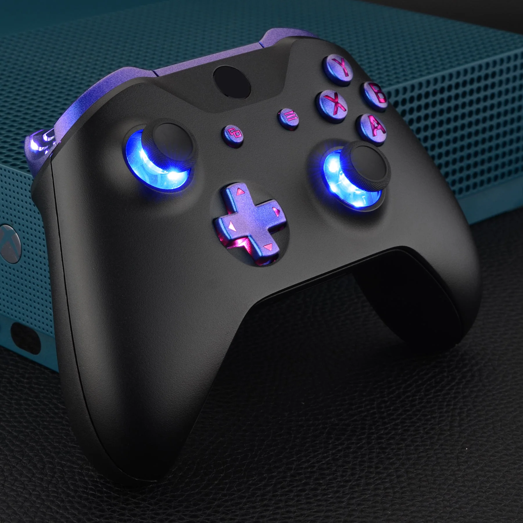 eXtremeRate Multi-Colors Luminated Buttons DTFS (DTF 2.0) LED Kit for Xbox One X & S Controller - Chameleon Purple Blue - Image 7