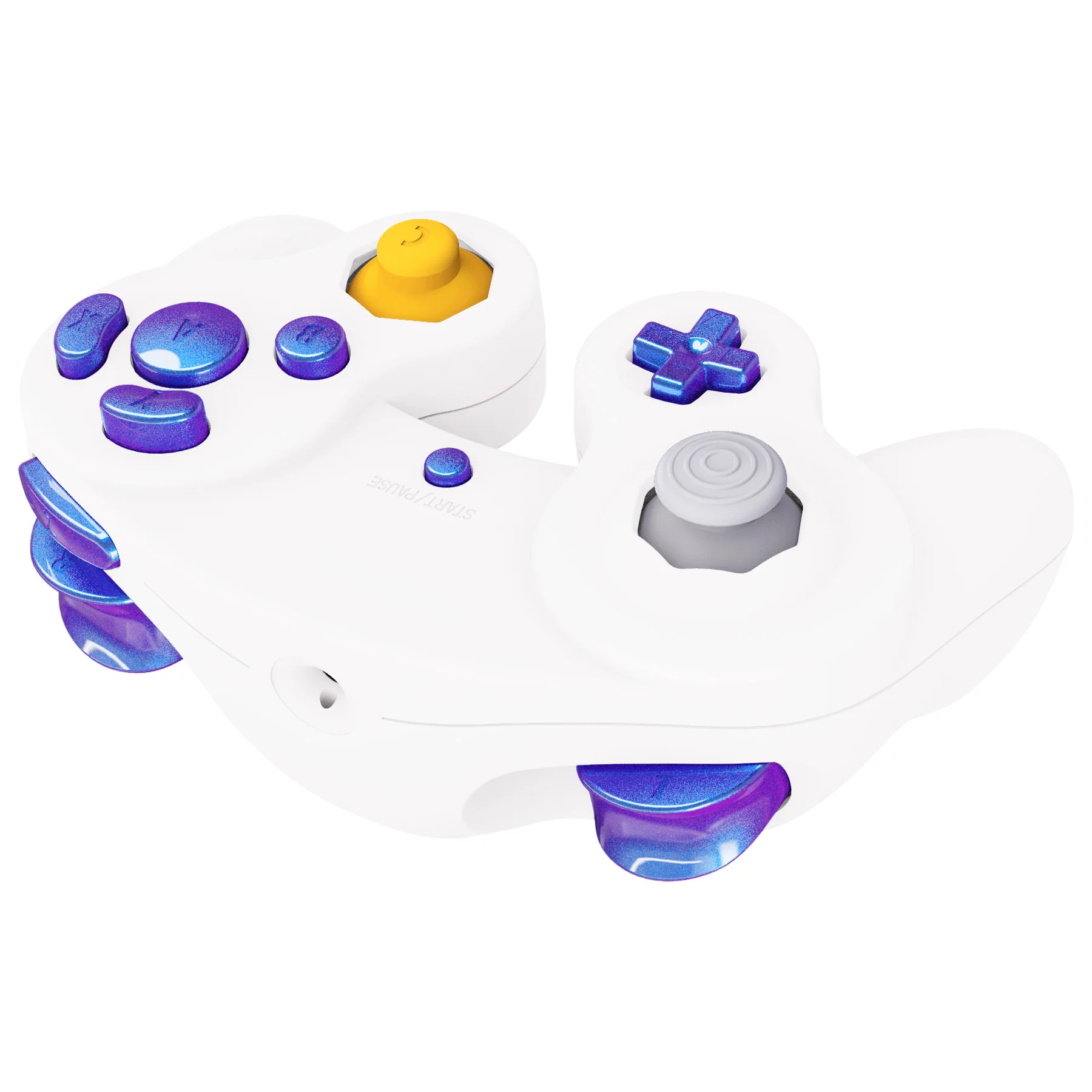 eXtremeRate DIY Replacement Full Set Buttons & Thumbsticks for Nintendo GameCube Controller NGC - Chameleon Purple Blue - Image 7