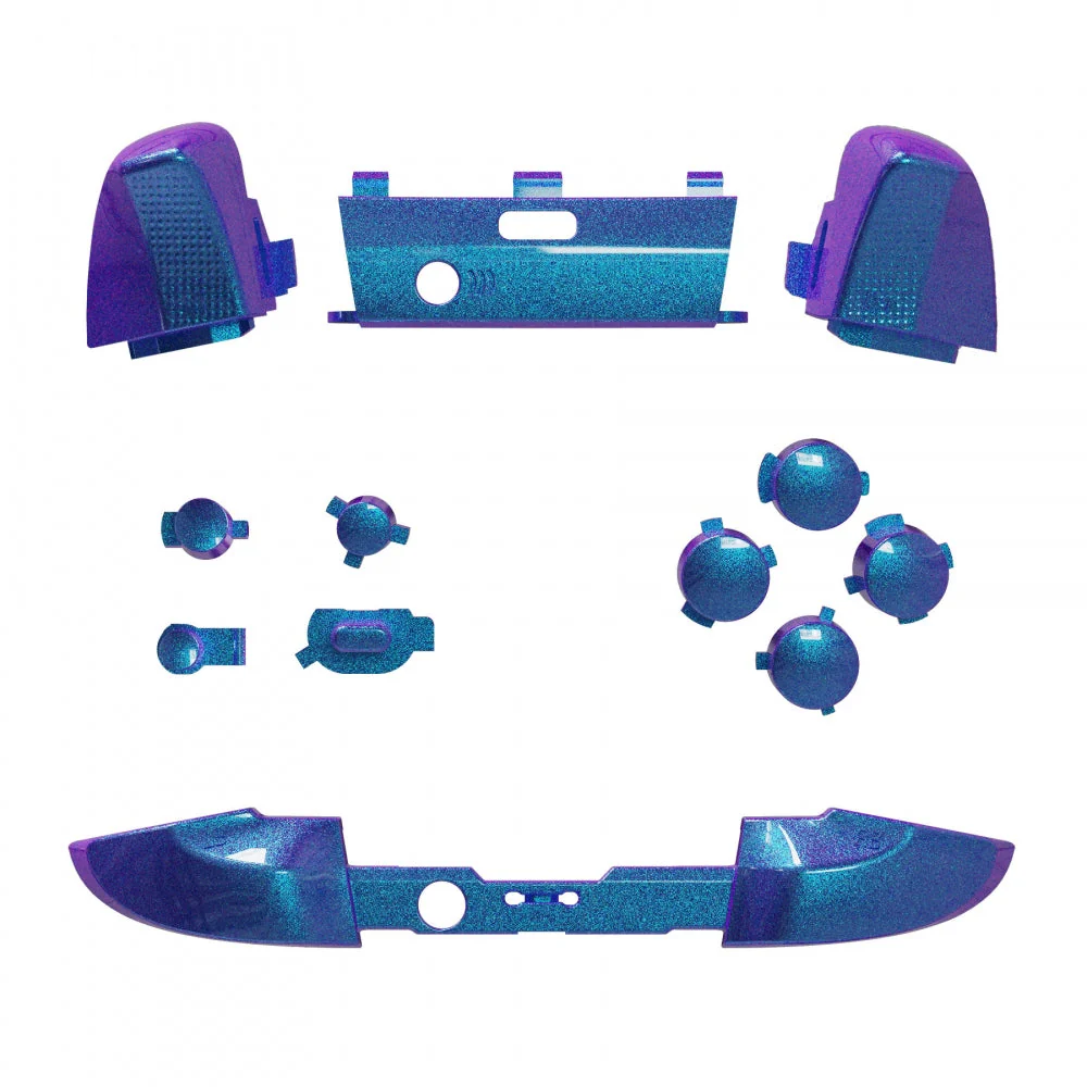 eXtremeRate Replacement Buttons Kit for Xbox One Elite Series 2  & Elite 2 Core Controller - Chameleon Purple Blue - Image 2
