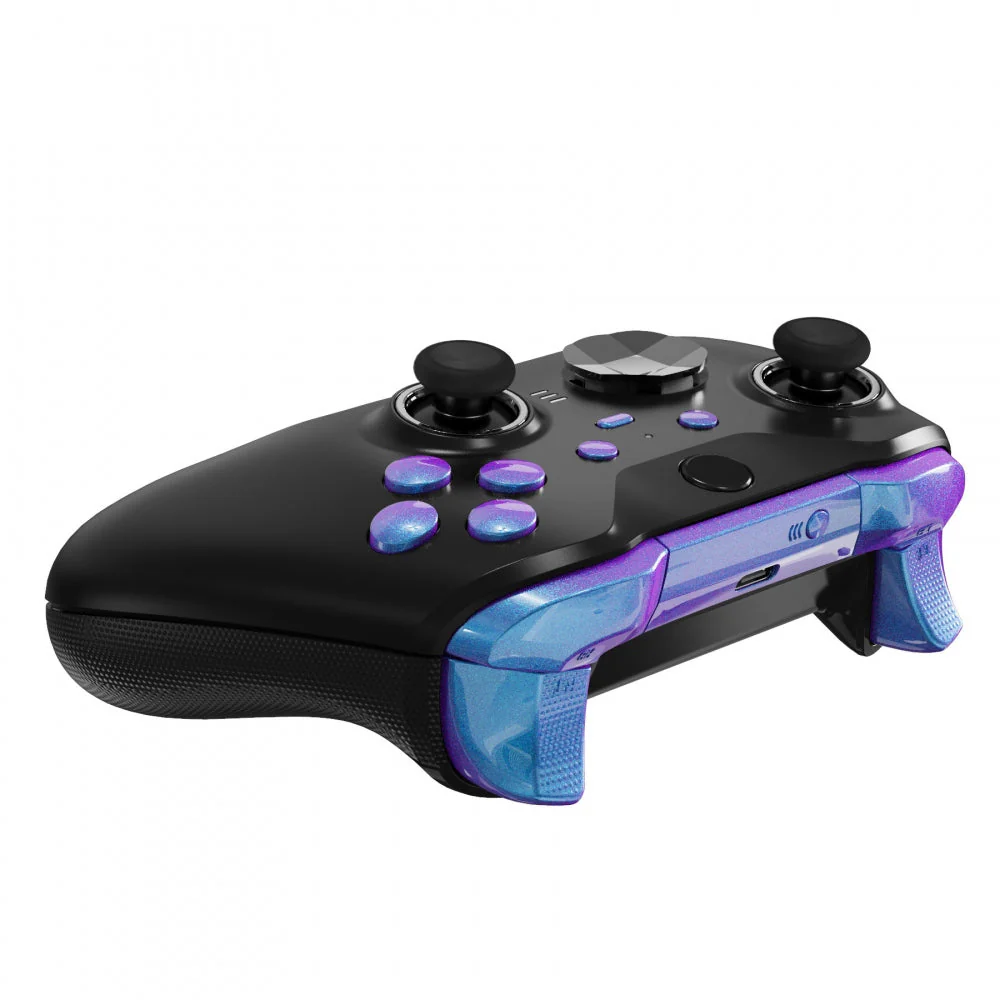 eXtremeRate Replacement Buttons Kit for Xbox One Elite Series 2  & Elite 2 Core Controller - Chameleon Purple Blue - Image 5