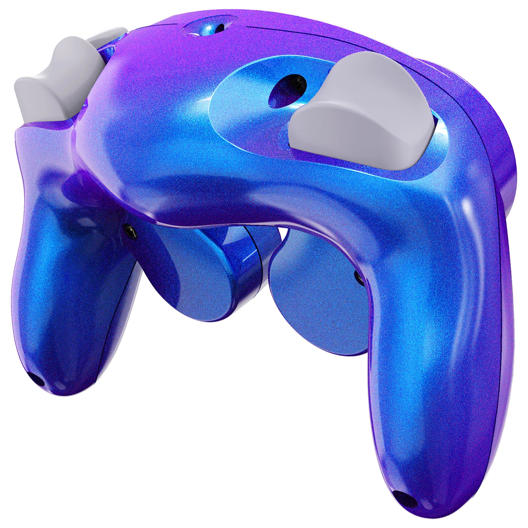 eXtremeRate Replacement Faceplate Backplate with Buttons for Nintendo GameCube Controller NGC - Chameleon Purple Blue - Image 6
