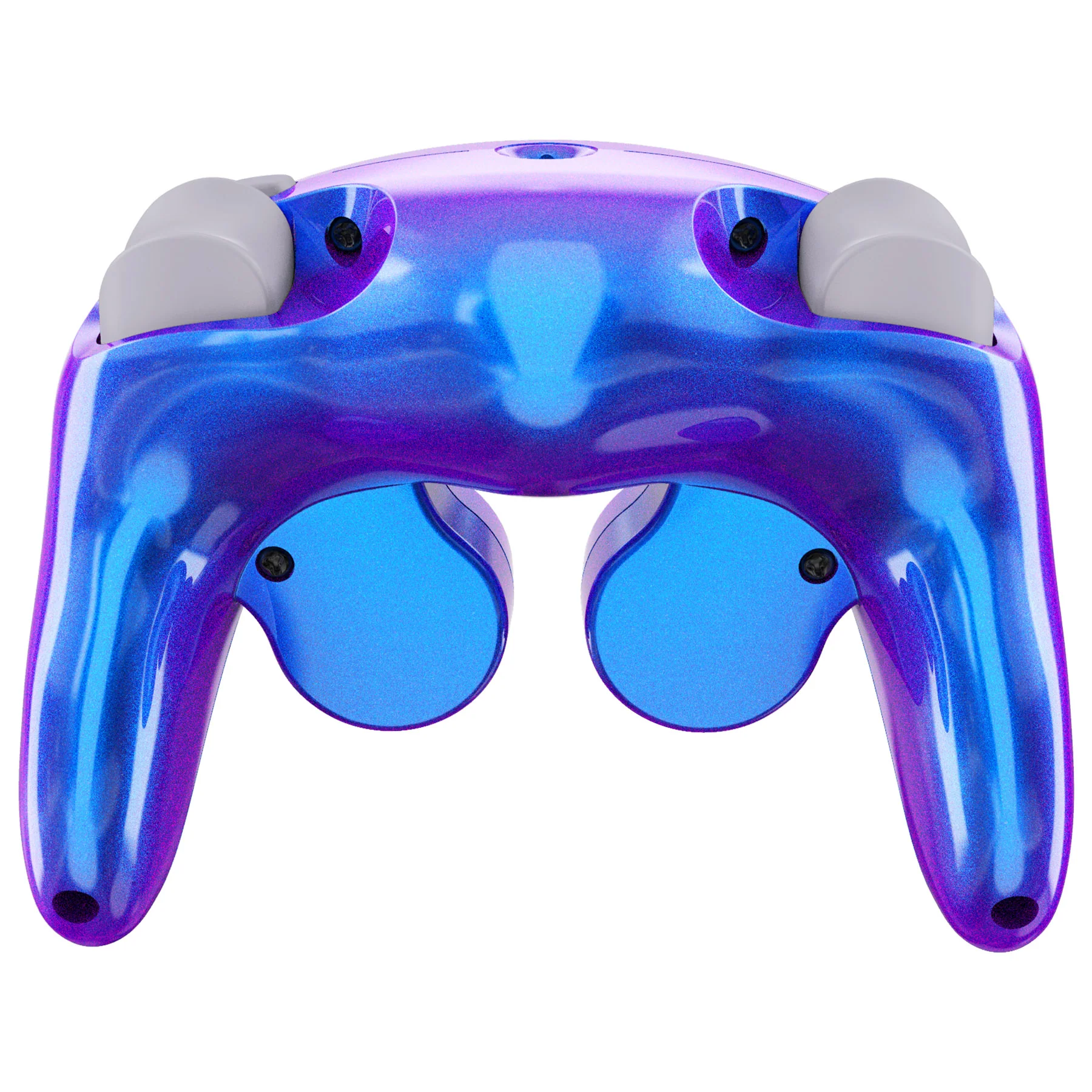 eXtremeRate Replacement Faceplate Backplate with Buttons for Nintendo GameCube Controller NGC - Chameleon Purple Blue - Image 7