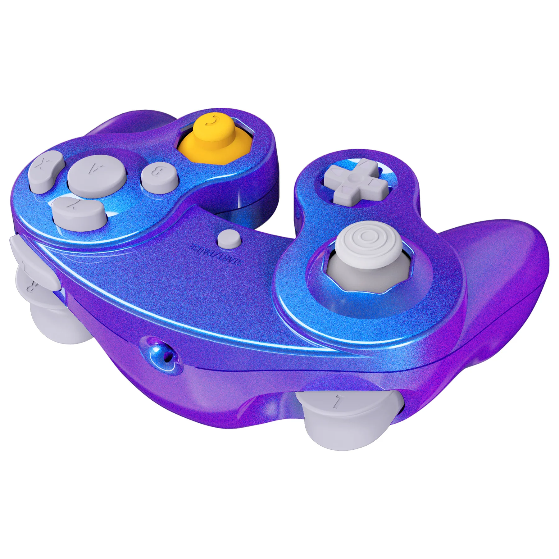 eXtremeRate Replacement Faceplate Backplate with Buttons for Nintendo GameCube Controller NGC - Chameleon Purple Blue - Image 8